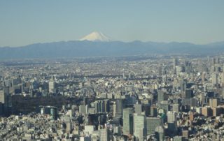 Blick vom Tokyo Skytree mit Mt. Fuji im Hintergrund
